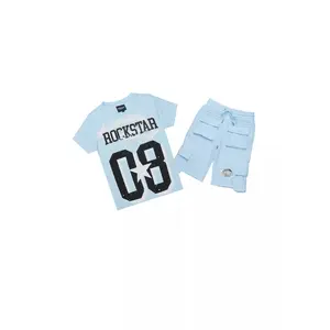 Boys Allstar Baby Blue T-Shirt Cargo Short Set