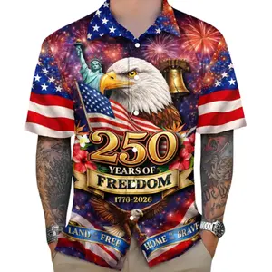 Freedom 250th Anniversary Hawaiian Shirt, USA 250 Years Independence Apparel, 1776–2026 America Anniversary