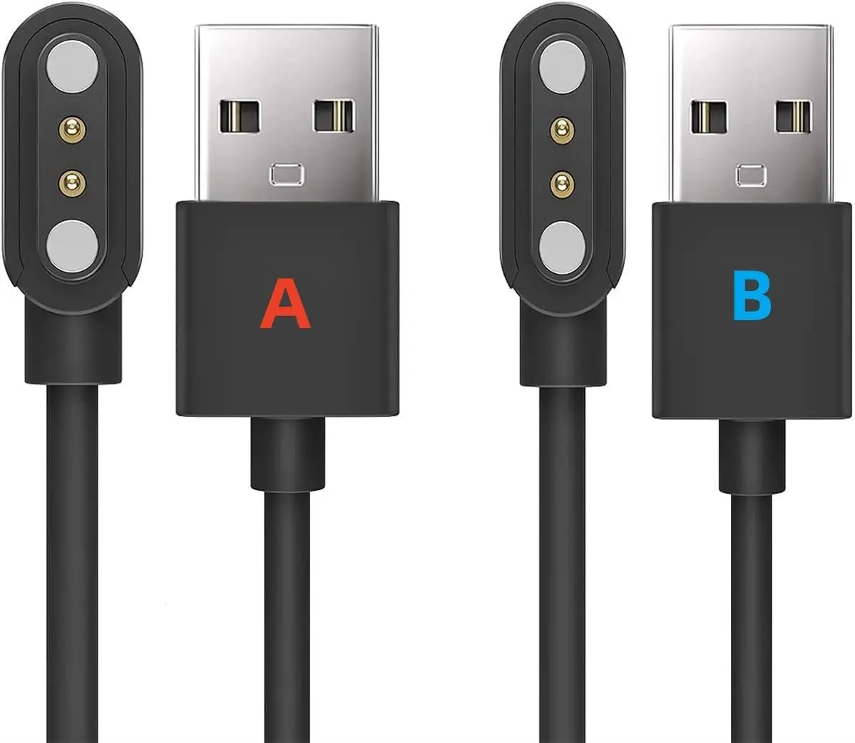 Universal  Watch Charger , da fit Smartwatch Accessories 2 Pin  Replacement Charger Compatible  Contact pin spacing 2.54mm - 2.84mm [2 Pack] Model A + Model B