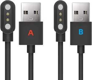 Universal  Watch Charger , da fit Smartwatch Accessories 2 Pin  Replacement Charger Compatible  Contact pin spacing 2.54mm - 2.84mm [2 Pack] Model A + Model B