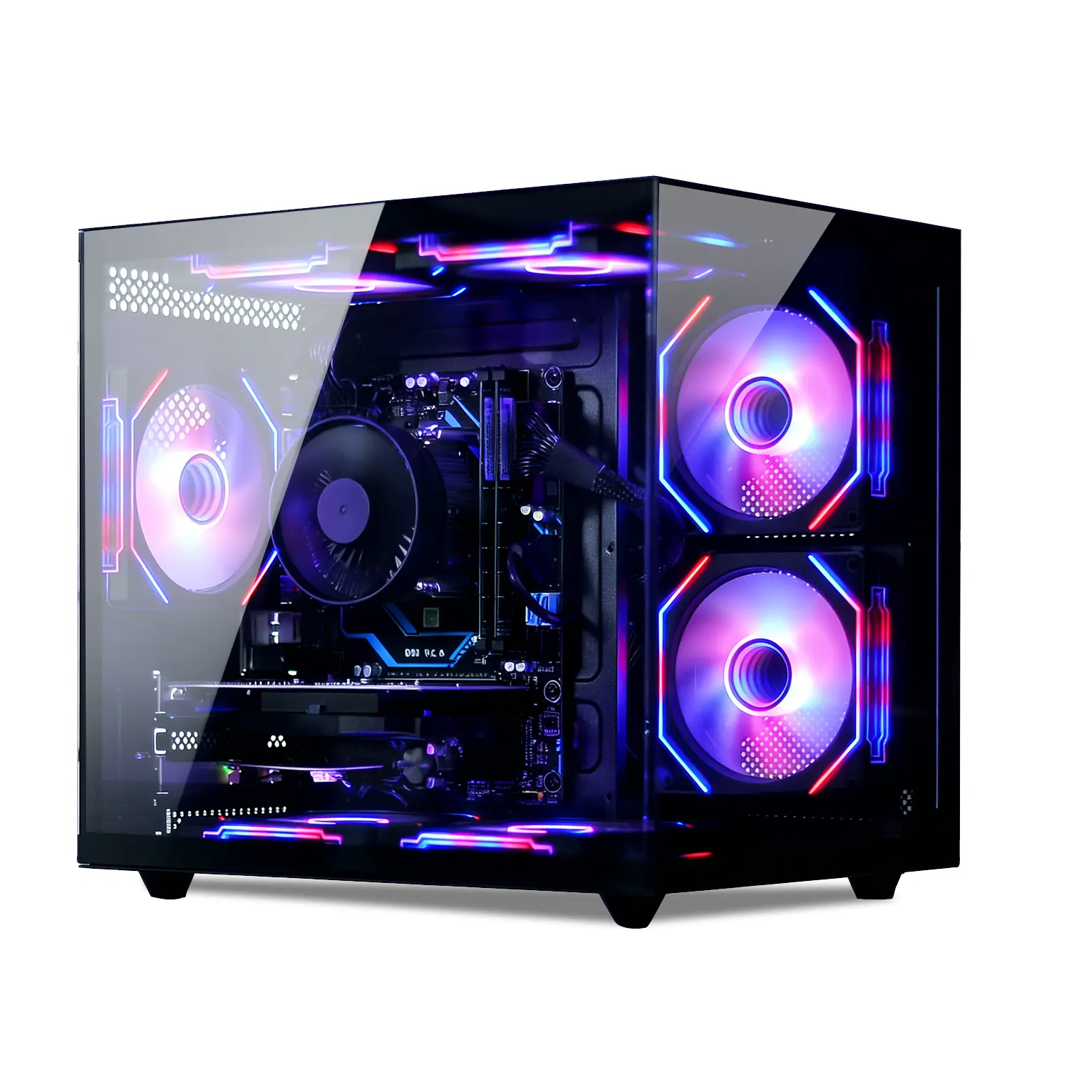 Suevery Gaming Desktop PC – Intel i7-4790 3.6GHz, 16GB DDR3 RAM, 256GB SSD, 7 RGB Fans, WiFi 6, HDMI & VGA Ports, Prebuilt Tower for Esports & Casual Gaming