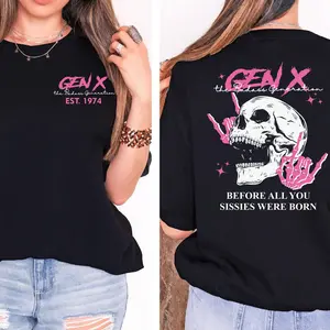 Generation X Custom Year Badass Generation T-shirt, Custom Year Of Birth Shirt, Generation X T Shirt - 100% Cotton Top Unisex Comfort Womenswear