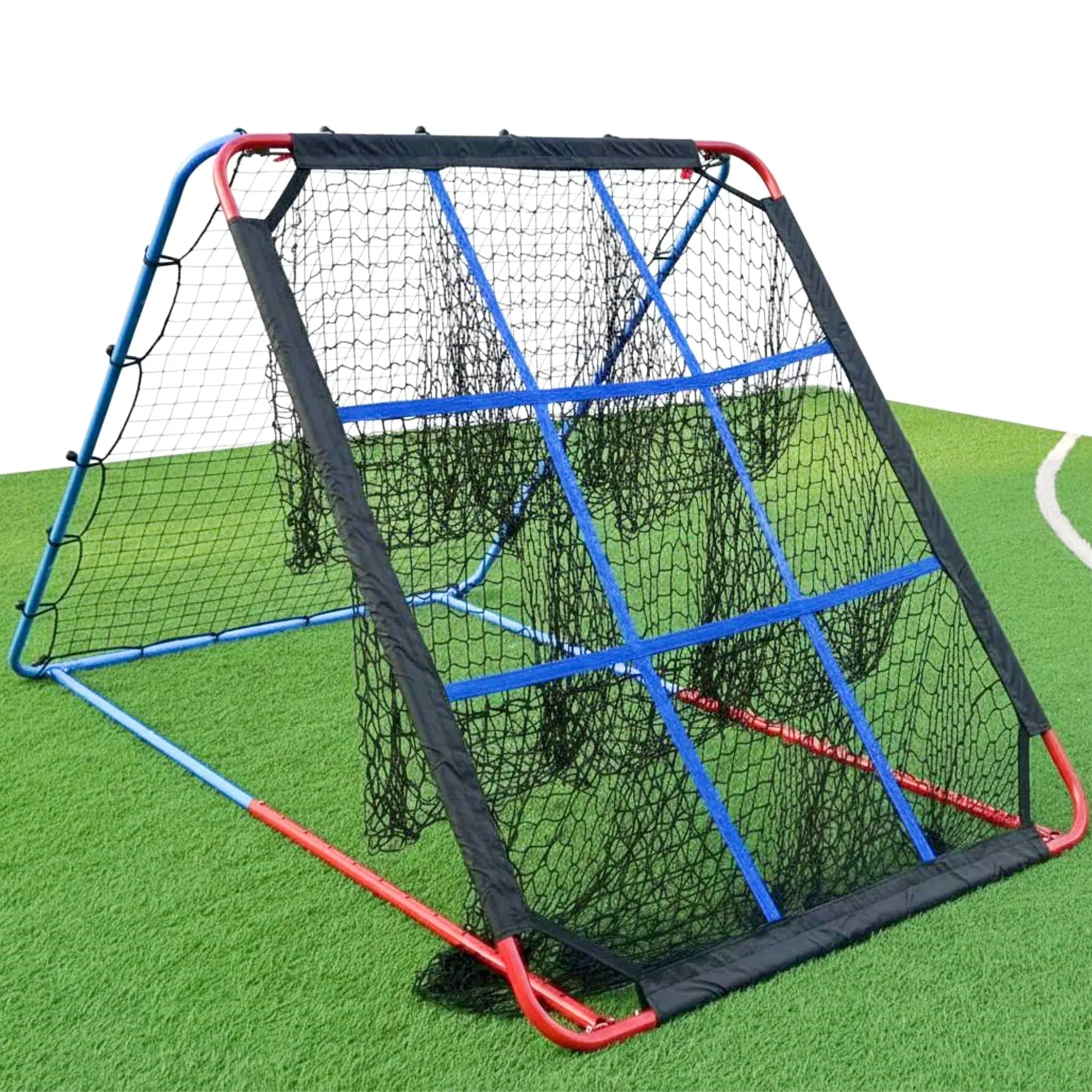 GARVEE 7x5Ft Multi-Sport Net, 9-Hole Pitching Netting, 12-Angle Adjustable Sturdy Frame Training Equipment for Baseball, Softball
