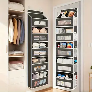 Door Back Storage Box with 5 Large Capacity Pockets, Hanging Door Back Organizer, Anti-Tip, Holds Up to 44 Lbs, Ideal for Bedroom