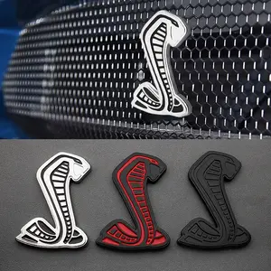Cobra 3D Front Grille Emblem Car Personalized Decoration Suitable for Svt Gt350 R Gt500 Shelby, Unique Car Accessories, Car Decals