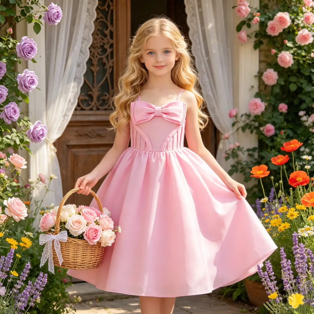 818 Girls' dress children's clothing pink princess dress children's formal dress