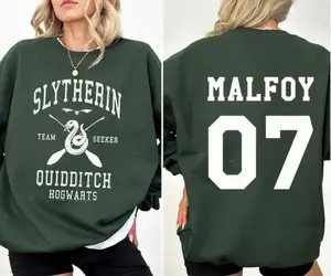 Draco 07 Quidditch Seeker Shirt, Harry Hogwarts, Slytherin House, Dracotok Bookish Shirt, Movie Wizards House Tee, Gift for HP Fans