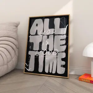 God Is Good All The Time Inspirational Christian Wall Art Faith Based Decor Biblical Scripture Modern Christian Artwork Trendy Wall Decor