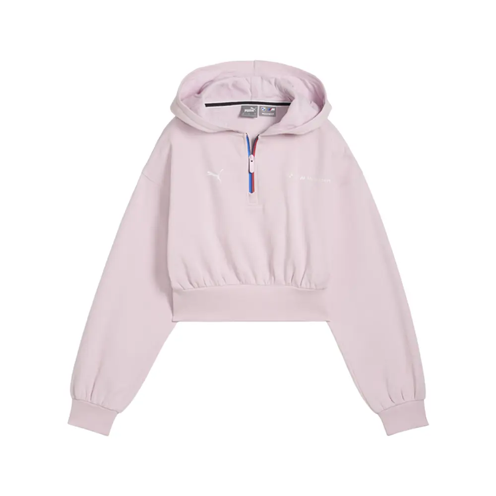 PUMA Womens Bmw M Motorsport Essentials Half Zip Hoodie Casual Outerwear Casual - Pink