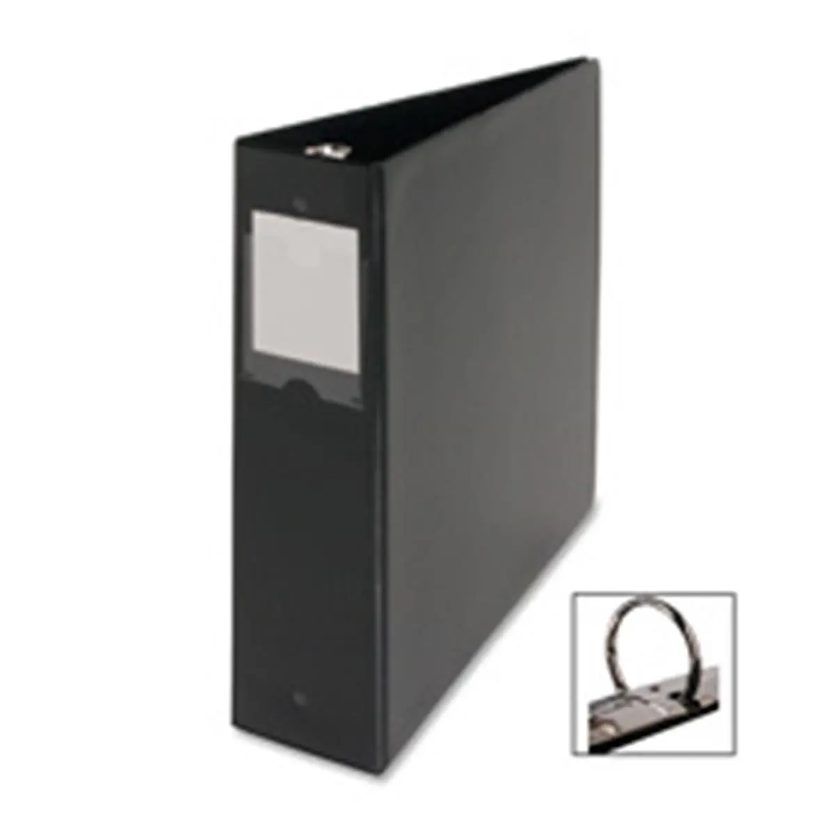 212 MAIN Round Ring Binder with Label Holder - Stiff Board, 1in Capacity, 11in x 8.5in Size, Black, Extra Storage Pockets, Double Opening/Closing Boosters, Office Document Organizer