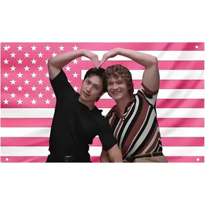 cxfwellHeated Rivalry Flag Banner Heated Rivalry Merch Hockey Romance Hollander Rozanov Flag Party Decor for Fans Pink American Flag Gifts for Indoor Outdoor Decoration Banner 2X3 FT