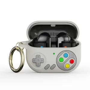 Game Console Design Earphone Case with Hanging Loop, Earphone Protective Case, Earphone Accessories Compatible with Samsung Galaxy Buds 3, Audio