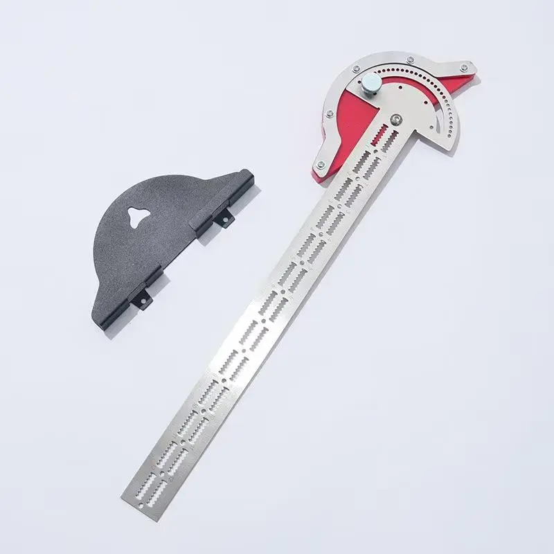 Stainless Steel Woodworking Edge Ruler, Large Angle Ruler, Multifunctional High Precision Protractor, Circular Arc Line Measuring Tool, Precise Engineering Tools