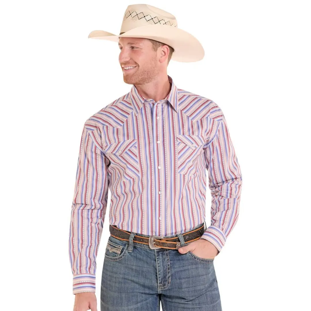 Panhandle Slim Men's Modern Vintage Novelty Stripe Snap Shirt PMN2S08902