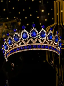 Elegant Women's Headpiece, Jewellery, Luxury Multi-Color Synthetic Gem Crown, Comfortable Wedding Party Christmas Hairband Design