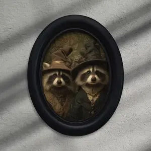 Vintage Art Style Bear Hat Pattern Decorative Home Supplies, Perfect for Halloween Christmas Thanksgiving Wall Decoration, Room Decor Ornament, Wall Hanging Ornament