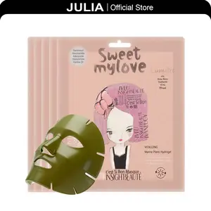 【JU】JEJU Marine EX Hydrogel Masks | Hydrate Skin with Hyaluronic | Lighten Dark Spots with Niacinamide | Firm Skin with Adenosine | Hydrogel Material Helps Skin to Absorb Ingredients More Effectively | Korean Face Masks  | 5 Sheets / Box