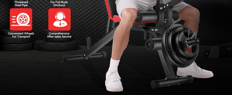 【TikTokShopBlackFriday】OPPSDECOR Olympic 900LBS Adjustable Weight Bench Press with Leg Extension & Preacher Curl Pad for Home Gym Workout Equipment 【TikTokShopBlackFriday】OPPSDECOR Olympic 900LBS Adjustable Weight Bench Press with Leg Extension & Preacher Curl Pad for Home Gym Workout Equipment