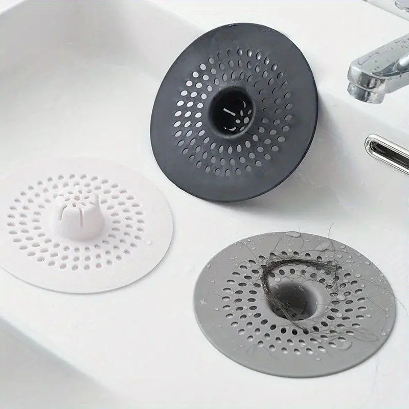 1PC Circular sink, silicone floor drain cover, drain protector, bathroom drain outlet to prevent hair blockage, bathroom sewer filter screen