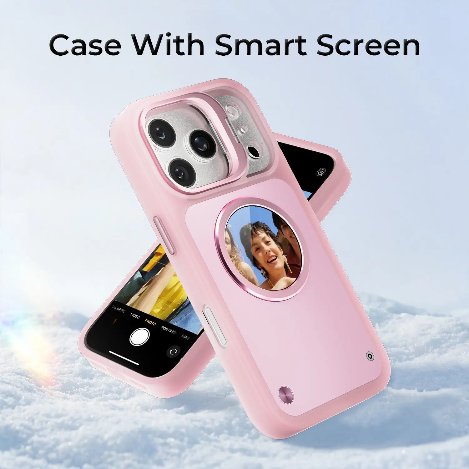 W&O Customizable E-Ink Phone Case Compatible with iPhone 16 17 Pro Max, Upgraded Ink Screen Smart Cover, DIY Image Text Display Personalized Case, Shockproof Wireless Charging Support Unique Gift, Deal for you day