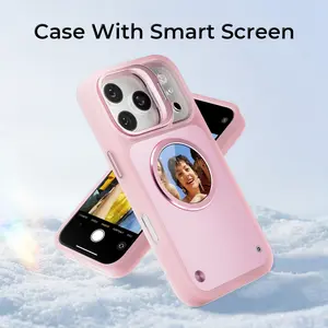 W&O Customizable E-Ink Phone Case Compatible with iPhone 16 17 Pro Max, Upgraded Ink Screen Smart Cover, DIY Image Text Display Personalized Case, Shockproof Wireless Charging Support Unique Gift, Deal for you day