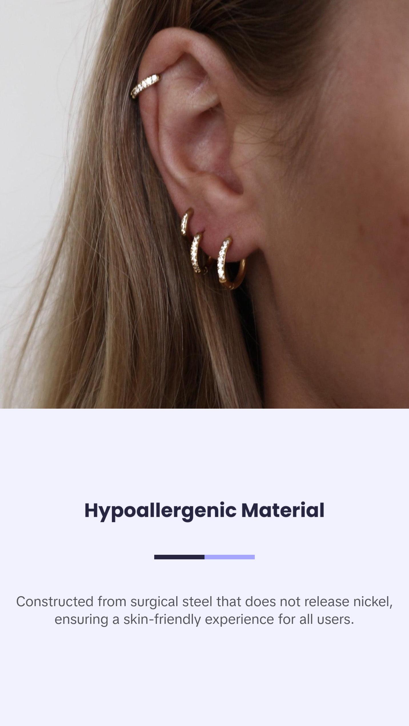 Sofia Stackable Pavé Huggie Earrings 18k Gold Plated Waterproof and Hypoallergenic Mini Earrings trendy earring