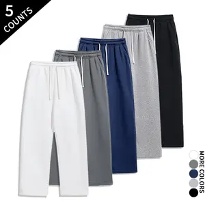 “5-Pack/5 Counts” — Vibrant solid-color loose sweatpants, ultra-oversized casual streetwear long pants