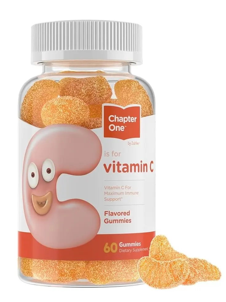 Zahler Chapter One Vitamin C Gummies 125 mg Chewable Dietary Supplement Edible Natural for Adults & Kids Certified Kosher Healthcare Fitness 60 Gummies Made in USA