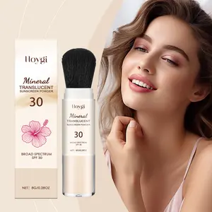 Mineral Translucent Sunscreen PowderPhysical Sunscreen Brush；Portable Makeup Touch-Up Tool；Oil Control And Makeup Setting Two-In-One