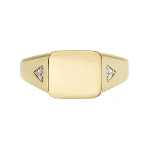 Fossil Women's Ellis Gold-Tone Stainless Steel Signet Ring