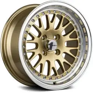 AVID1 AV12 Gold 15x8 +25 4x100 Alloy Wheel with Exposed Lugs One Piece Mesh Style for Vehicle Build