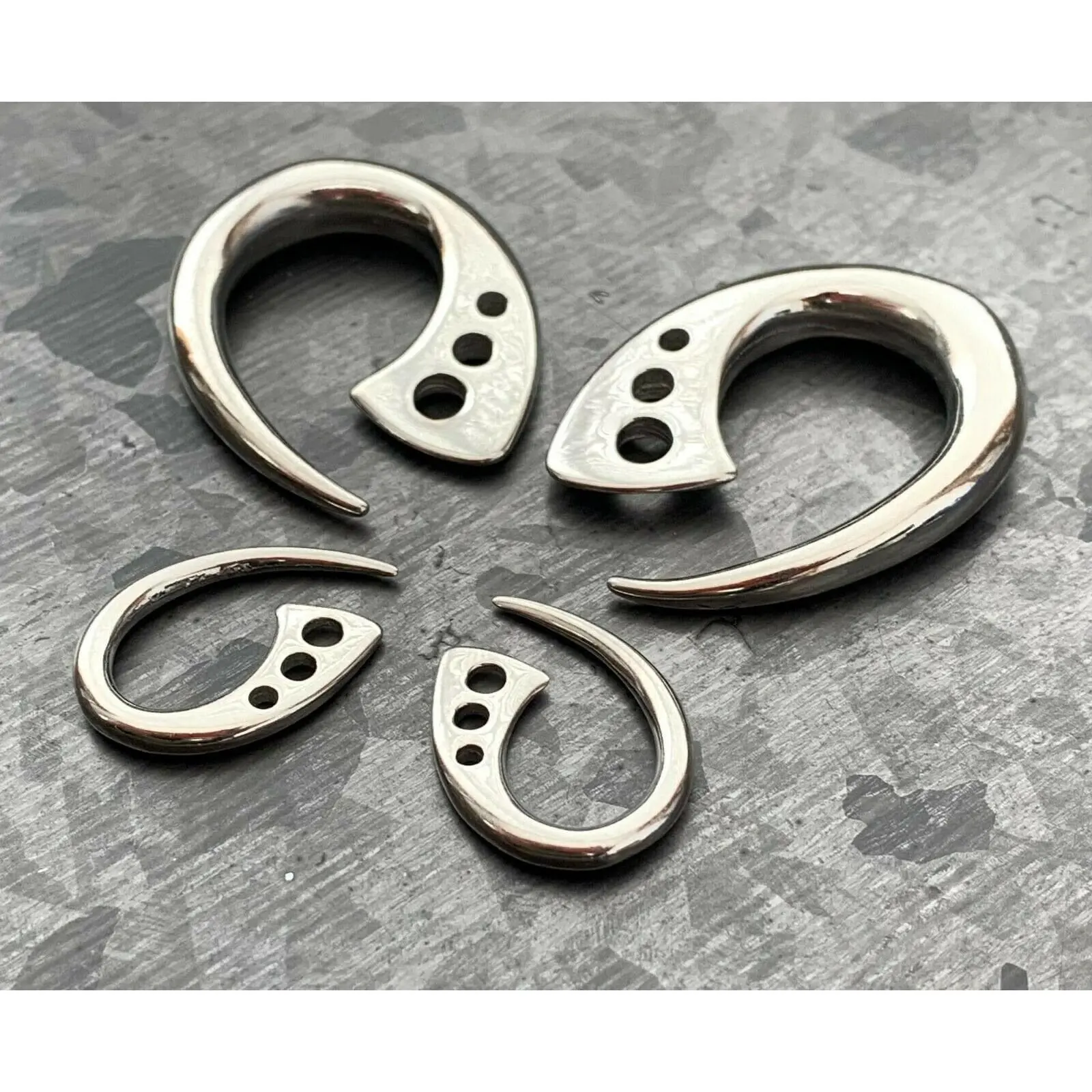 PAIR of Unique Surgical Steel Terrestrial Fin Tapers