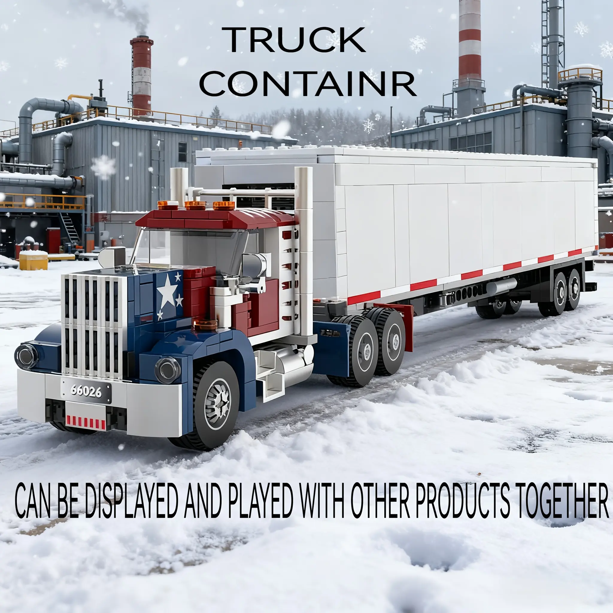 European Truck Head Building Blocks Creative Connectable Container Trailer Model Building Blocks DIY Boys' Holiday Gift, Christmas Gift, Birthday Gift t13 action figure