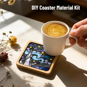 Handmade Mosaic Coaster DIY Material Kit, Creative Collage Art Tiles Set for Adults