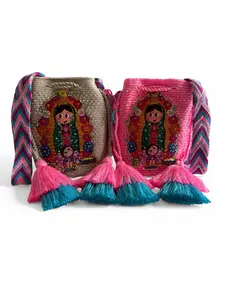 Wayuu Bag Virgin of Guadalupe Decorated Medium with colorful Details Handmade