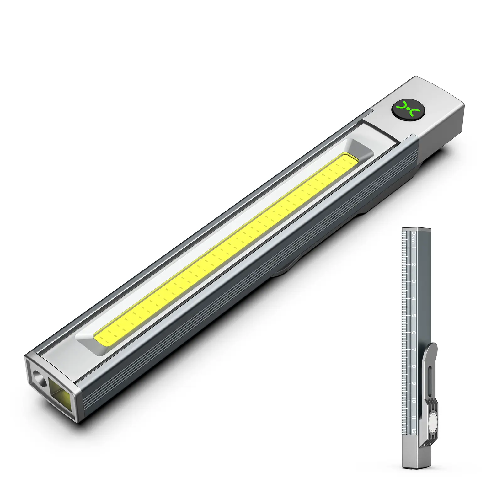 Compact Aluminum Body Outdoor Pen Shape Rechargeable Pen Flashlight, 200LM COB Work Light with Laser Pointer, USB-C Charging LED Inspection Light with Magnetic Base & Clip, 6 Modes for Repair & Camping, Flash Lights