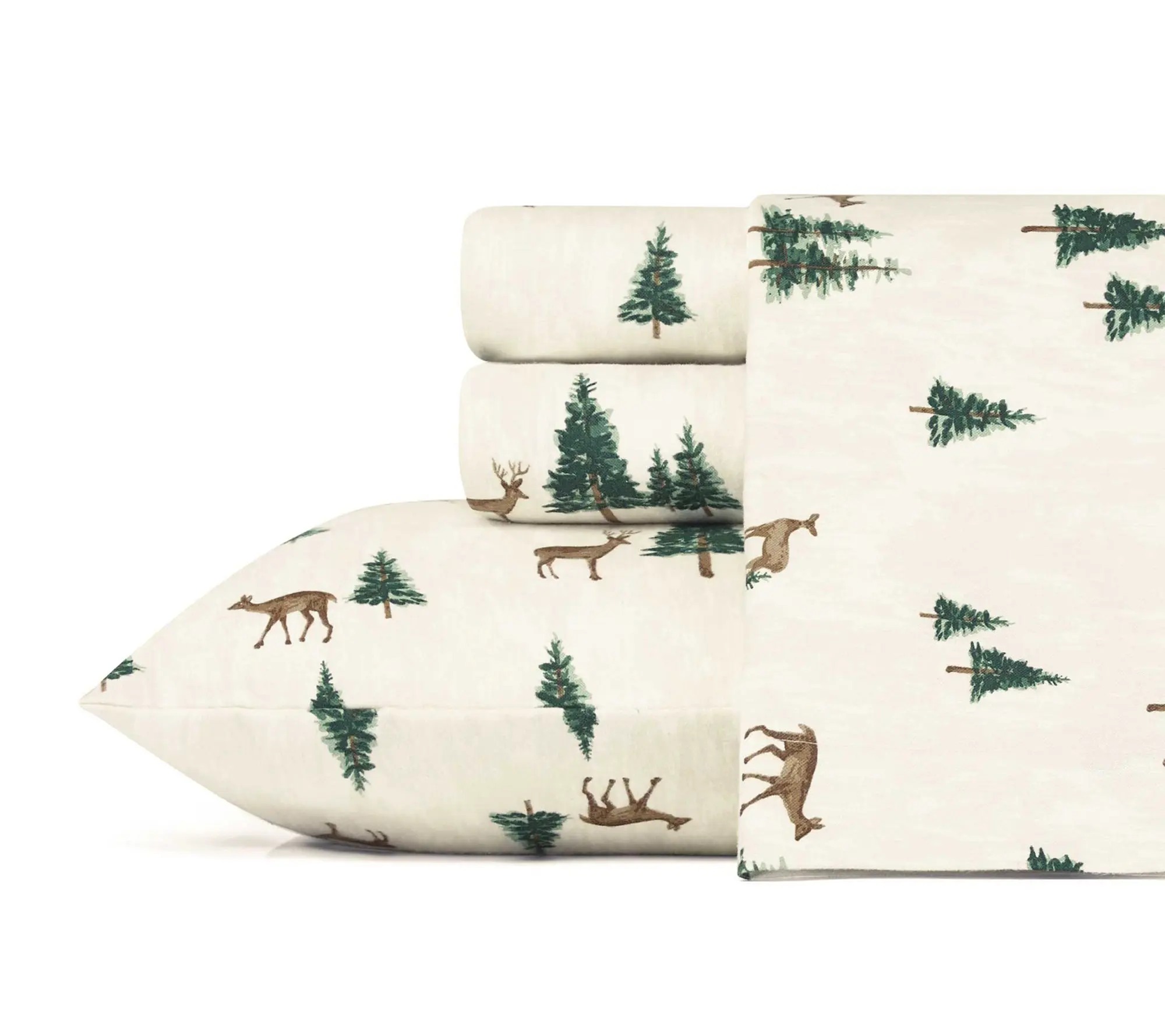 Eddie Bauer Deer Hollow Beige Cotton Queen Sheet Set