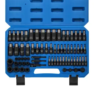 #Summervibes CASOMAN 71-Piece Master Hex & Torx Bit Socket Set, 1/4" & 3/8" & 1/2" Drive, Metric/SAE Hex Bit Sockets, Star Bit Sockets (T6 - T70), E-Torx Sockets (E4 - E24), with Storage Case Heavy Duty Wrench Tool