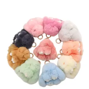 Cute Plush Bunny Keychain, New Style Stuffed Animal Car Keyring, Adorable Rabbit Toy Pendant, Soft Pompom Keychain, Keychain For Bags, Wholesale Available