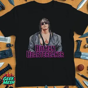 Hitman Heartbreaker T-Shirt, Black Tee with Retro Wrestling Tribute, Perfect Gift for Wrestling Fans, Inspired by Bret Hart 5