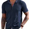 COOFANDY Men's Knit Shirts Short Sleeve Button Down Polo Shirt Fashion Casual Summer Beach Shirts Menswear Top