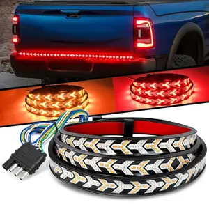 60-Inch LED Tailgate Lights, Fishbone Shaped LED Tailgate Light Bar | IP67 Waterproof, Red & Amber Bright Turn Signal Running Lamp | LED Strip Lights Bar for Pickup Trailer SUV RV, Universal Car Accessories