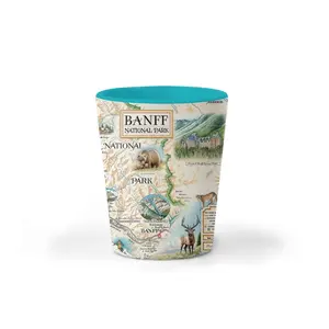 Xplorer Maps SGBNF Banff National Park Map Ceramic Shot Glass, Kitchenware Glassware Drinkware