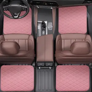 4Pcs Car Front Rear Mats Set PU Leather Car Carpet Mats Waterproof Universal Auto Carpet Car Interior Accessories