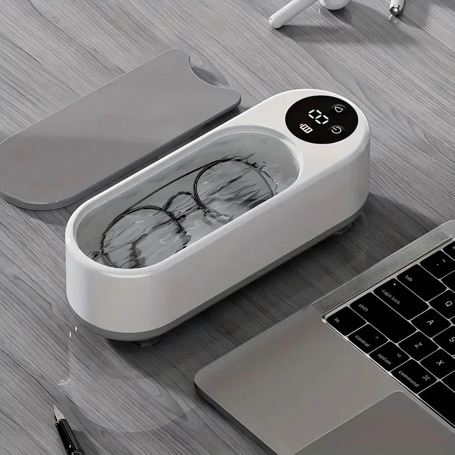 1pc ultrasonic glasses cleaner, jewelry cleaner, one-button start, USB charging Appliance, suitable for daily necessities such as watches, glasses, dentures and makeup brushes, is an essential Portable cleaning tool for homes and offices