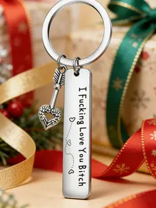 Best Friend Keychain for Women, Stainless Steel Key Chain Engrave I Fking Love You Bith Birthday Christmas Friendship Gift for Bestie Best Friends Female Bff