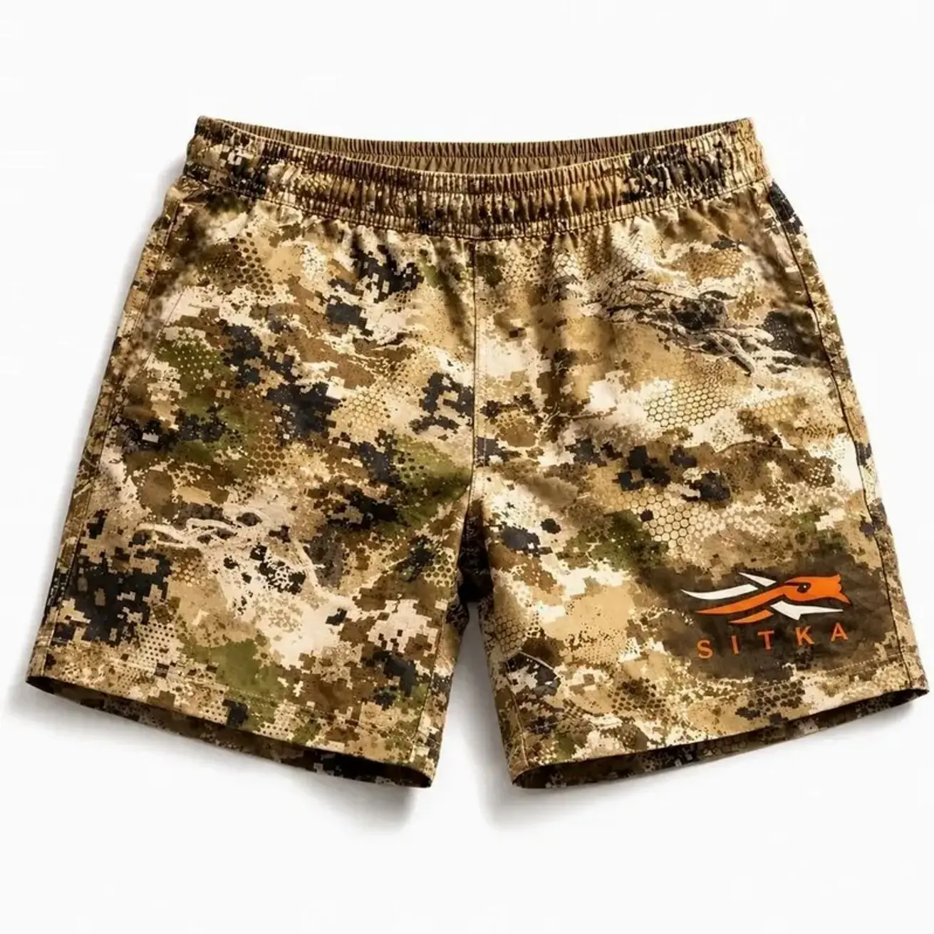 Men’s SITKA Camo Hunting Shorts, Lightweight Quick Dry Athletic Running Gym Shorts with Pockets for Outdoor Sports and Summer Adventures