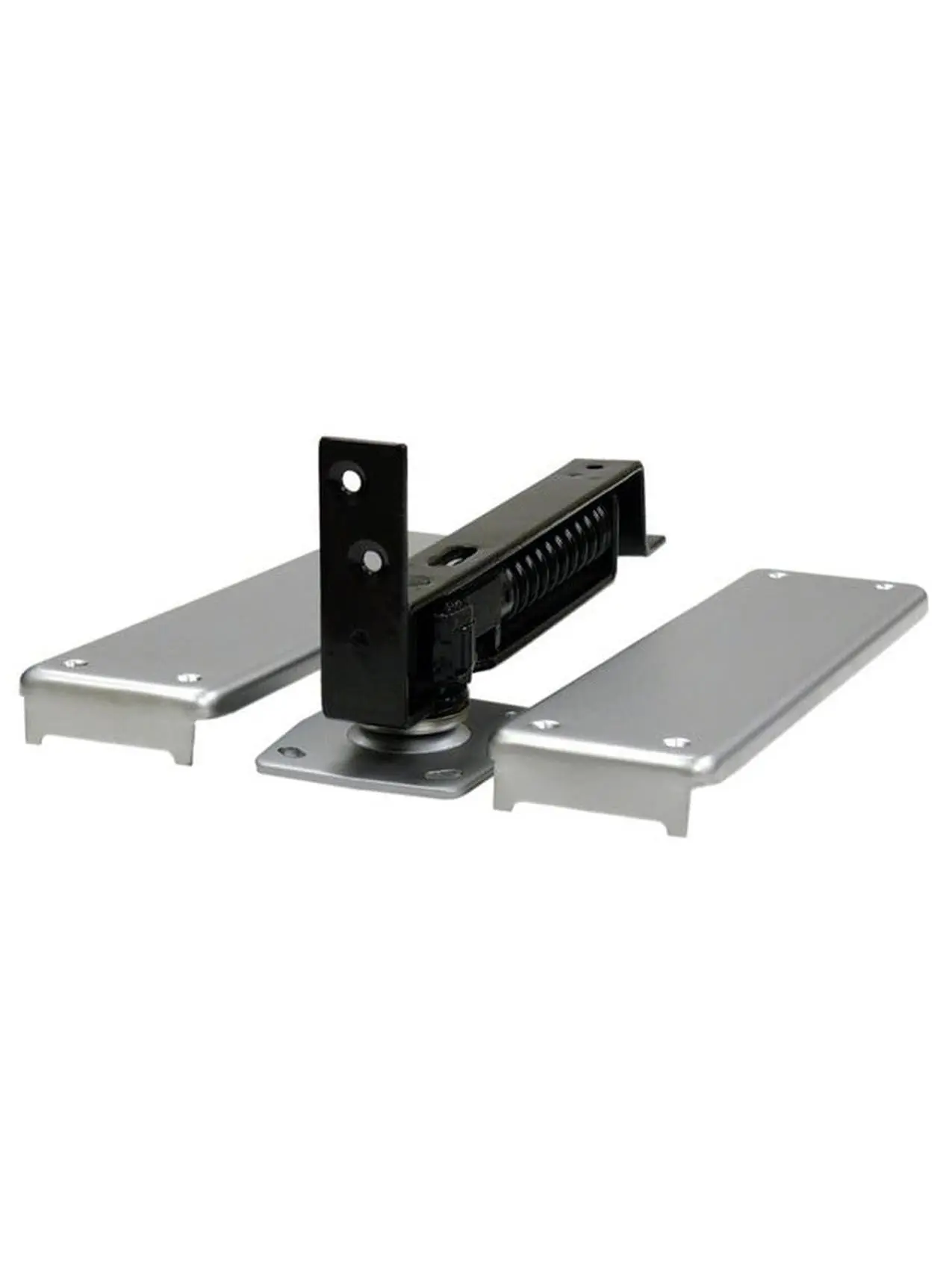 Double Action Spring Hinge with Cover Plates Satin Chrome - Solid Brass