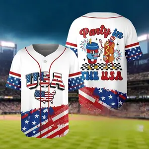 4th Of July Baseball Jersey Team Outfit, Party In The USA Jersey, Patriotic Baseball Jersey, Usa Baseball Shirt, America Jersey Shirt