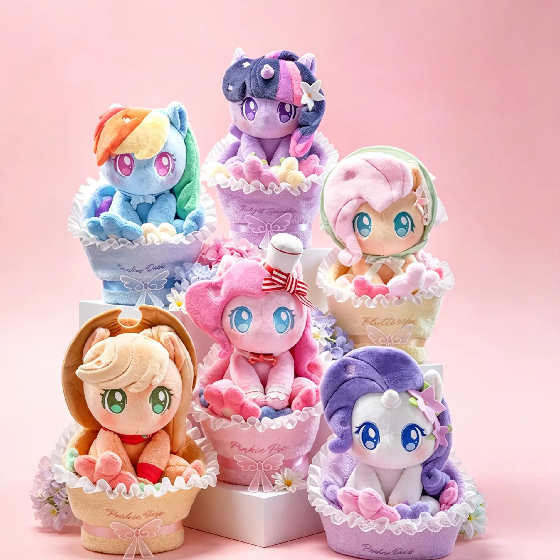 Kayou MLP-My Little Pony Magic Garden Bouquet Plush Doll, Authentic Anime Peripherals Stuffed Figure Toy